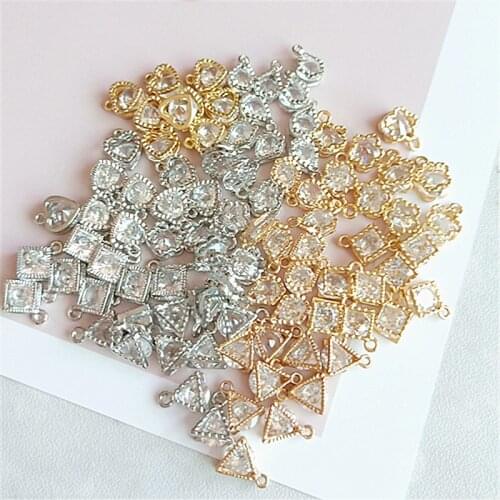 10 pcs/lot Alloy Creative Gold Rhineston Pendant Buttons Ornaments Jewelry Earrings Choker Hair DIY Jewelry Accessories Handmade