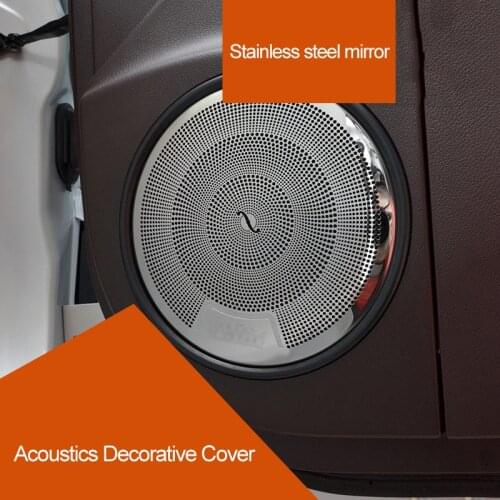 QHCP Car Acoustics Audio Speaker Sound Cover Moldings Interior Decoration Accessories Stainless Steel For Lexus RX300 RX450 200T