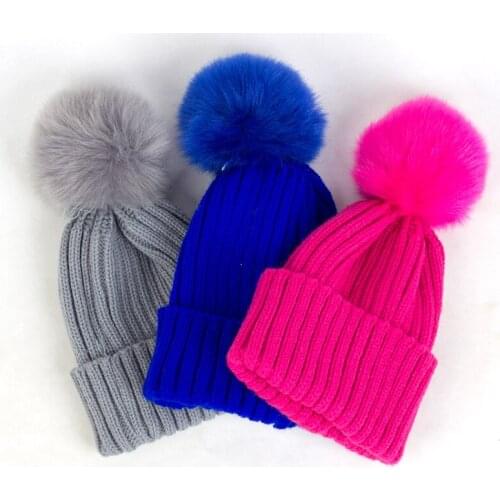 New Baby Hair Ball Hat Colorful Soft Knit Hat Baby Boy Cap Baby Beanie Winter Hat for Kids Baby Boy Accessories