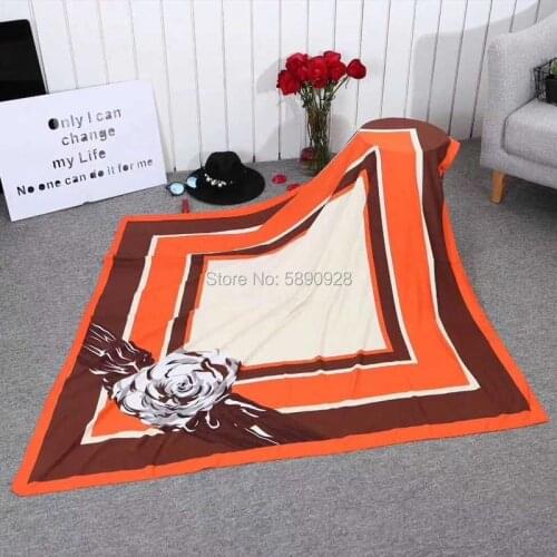 High Quailty Silk Square Scarf Headband Female Ladies Luxury Brand Scarf Shawls Pashmina Twill Print big Scarves 130*130CM