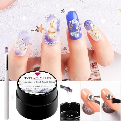 T-TIAO CLUB Nail Rhinestone Gel Soak Off UV/LED Gel Nails Polish DIY Nail Art Beauty Manicure Lacquer Decorations