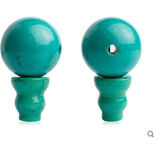 BRO600 Tibetan Mala Guru Beads Natural Enhanced Turquoises Three-way Bead and Tower for Making Rosary