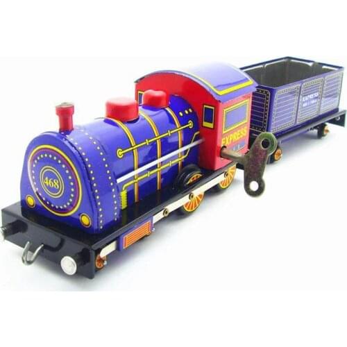 Vintage Clockwork Wind Up Steam Locomotive toys Photography Children Kids Adult Locomotive Tin Toys Classic Toy Christmas Gift