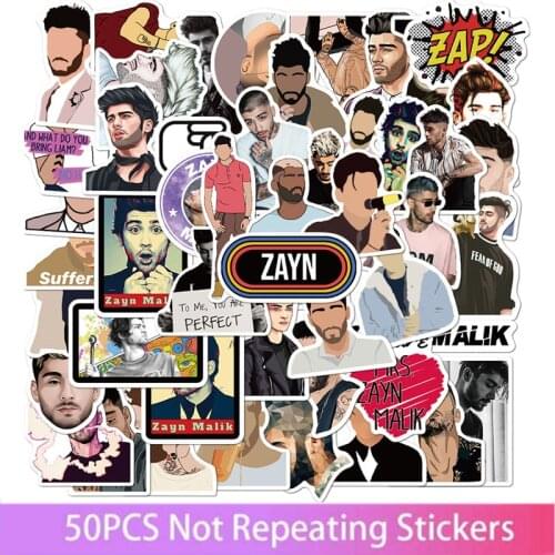 50pcs singer Zayn Malik graffiti suitcase laptop waterproof sticker