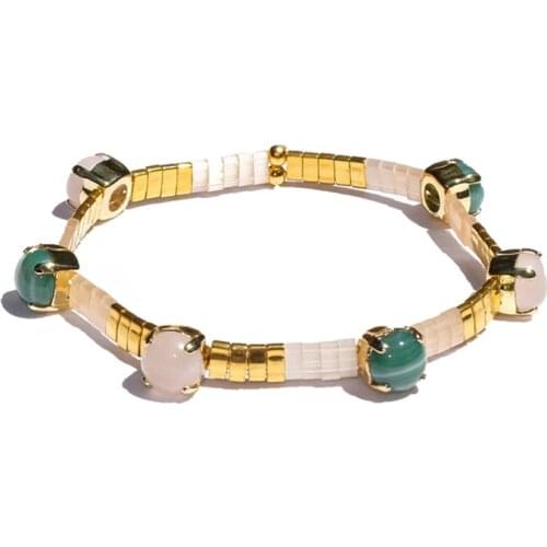 Retro Square Crystal Beads Bracelet Handmade MIYUKI Tila Jewelry Bohemian Rainbow Hand Accessories Women 2020 New Year Gift