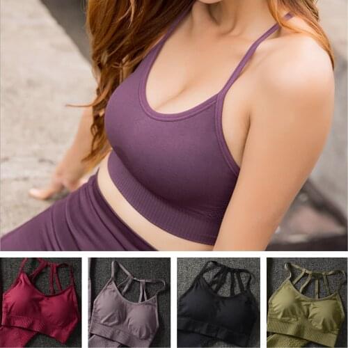 Women Hollow Quick-drying Sports Bra Fitness Vest Shockproof Breathable Bra Female Sling Sexy Yoga Bra Without Steel Ring