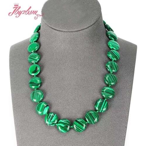 16cm Natural Stone Beads Coin Shape Necklace Jewelry Knotted Style 50cm For Woman Beaded Fashion Necklace Gift Free Shipping