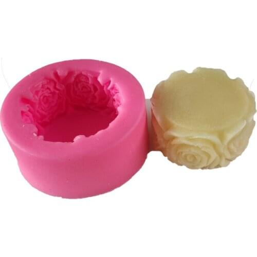3D Round Rose Flowers Shape Silicone Soap Mold DIY Handmade Soap Molds Soap Making Fondant Cake Candle Molds Craft Decoration