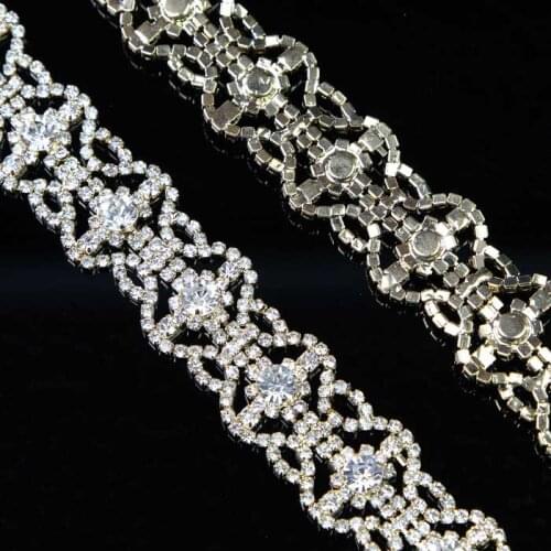 5Yards Clear Glass Crystal Rhinestone Trimming Banding Trim Setting Chain DIY Crafts 2021