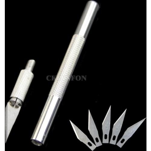500Set 5Pcs/Set 2018 Multifunctional Metal Handle Hobby Cutter Knife Craft Pen Phone Repair Tool 5Pcs/Lot Blade Knives