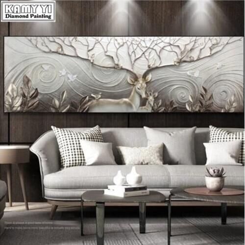5D DIY diamond painting animal deer diamond painting mosaic home living room square round rhinestone embroidery cross stitch YY