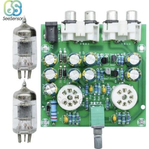 6J2 Tube preamplifier Board Headphone Power Amplifier Module 6J2 Electronic Valve Preamp Bile Buffer Amplifier AC12V DIY Kit