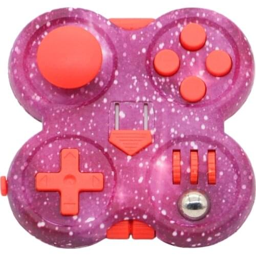 Fidget Pad Cube Sensory Spinner Anxiety Release Gadget with Starry Pink Color Stressful Vent Pad Hand Spinner Popit ADD