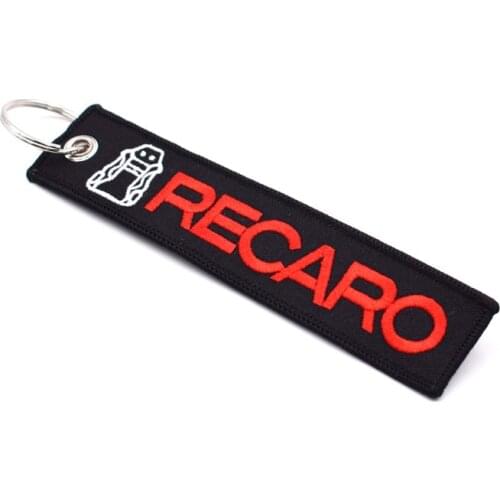 Car Styling Recaro Racing Key Ring Embroidery Keychain Luggage Tag