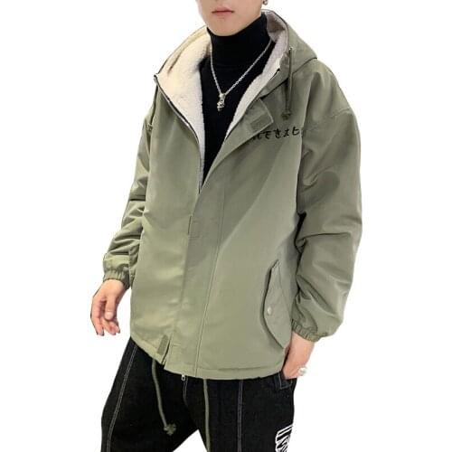 Velvet thick Hooded mens winter military street overalls bomber pilot jackets coats anorak jacket big size loose warm masculine