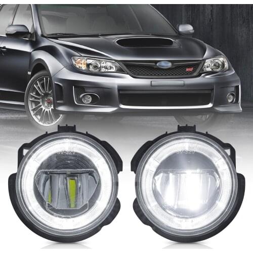 White LED Daytime Running Fog Light for 08-10 Subaru Impreza WRX STI 09-13 Forester Halo Ring DRL Driving Lamps