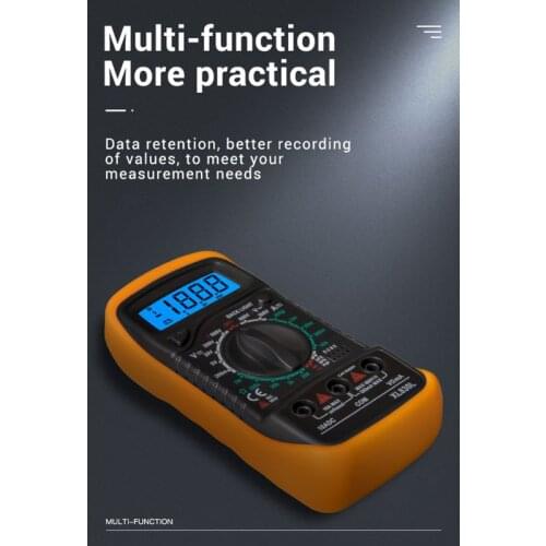 XL830L Digital Multimeter Handheld LCD Backlight AC/DC Ammeter Voltmeter Resistance Transistor Ohm Tester Meter Multifunction