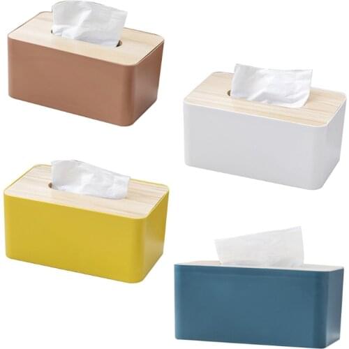 Wooden Tissue Box with Removable Lid Eco-friendly Tissue Container Towel Tissue Paper Holder Napkins Case Living Room