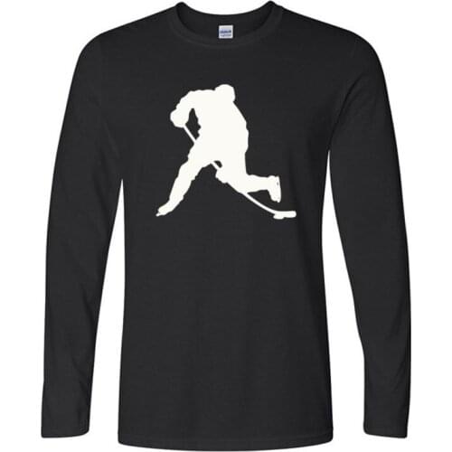 2019 New Men Funny Print Evolution Of Ice Hockeyer Fashion T Shirt Long Sleeves O Neck Casual Cool Design Tshirt Loose Size