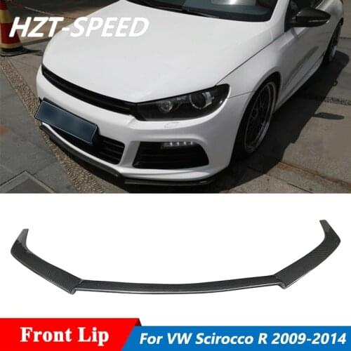 K Style Carbon Fiber Front Bumper Spoiler Lip For VW Scirocco R Bumper Tuning 2009-2014