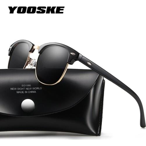 YOOSKE Classic Polarized Sunglasses Women Men Brand Designer Vintage Square Sun Glasses Driving Anti Glare Glasses Mirror UV400