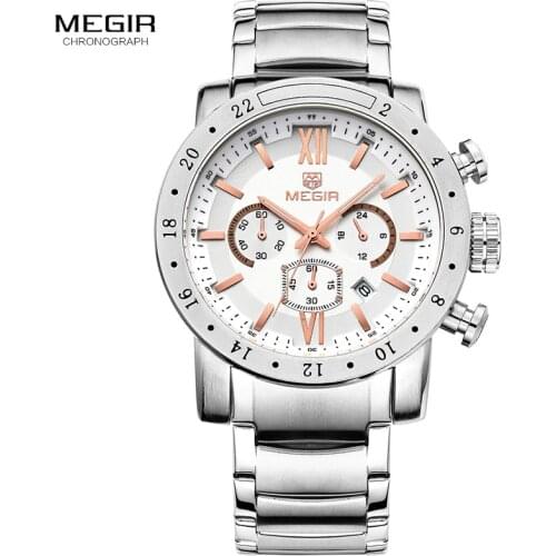 Megir fashion quartz watch for man waterproof luminous wrist watch mens large dial watches 3008 free shipping