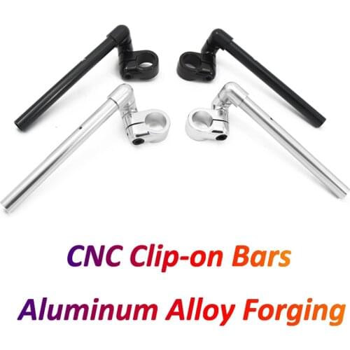 Retro Motorcycle CNC Clip-on 35mm Handlebar Cafe Racer Fork Tube Clip Ons Bars 360 Degree Adjustable High Quality Aluminum Alloy