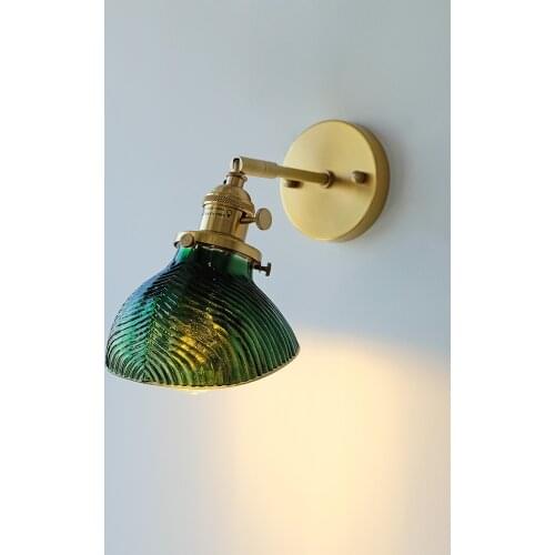 Nordic Style Wall lamps Luxury Glass Bedroom Bedside Wall lights French Retro Art Lighting Rotatable Mirror Headlight