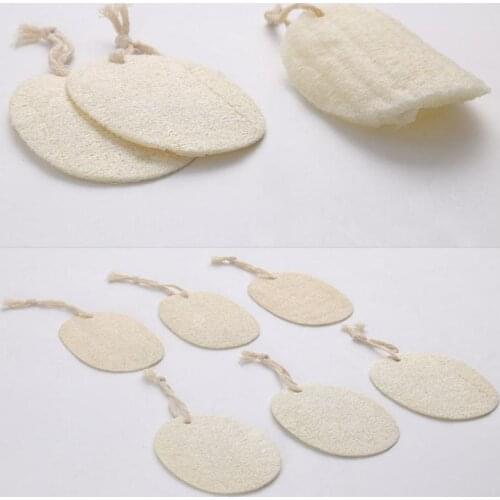Natural Loofah Pad with Ropes Loofah Dish Brush Back Scrubber Face Makeup Remove Exfoliating and Dead Skin Shower Loofah SN1379