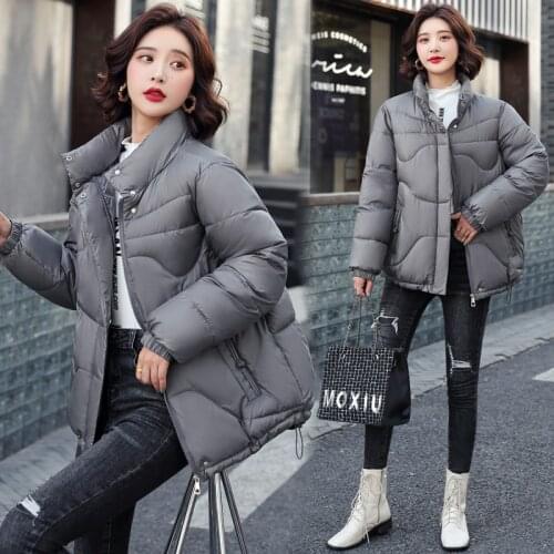 2021 new Winter Down Jacket Womens With Zipper Bread jacket Korean Style women Loose Padded Thick Warm Cold Coat