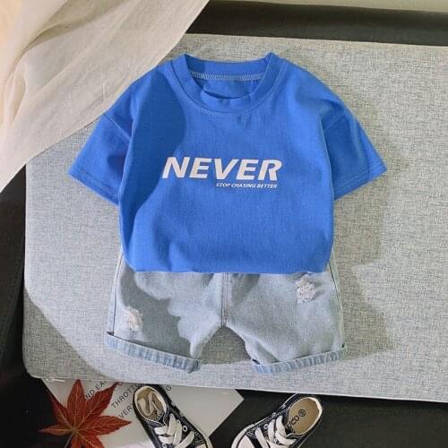 New 100% Cotton Baby Boys Clothes Casual Children Clothing Letter Print Kids Clothing Sets O-neck Sports Suit for Children 1-5 Y