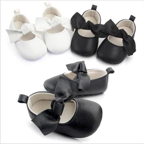 Lovely Bowknot Baby Shoes Infants Soft PU First Walkers Anti-slip Baby Girls Princess Shoes