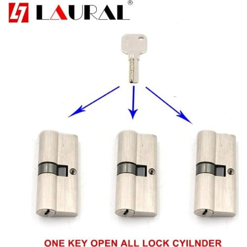 One Same Key For All Double Cylinder 60 65 70 75 80 90 100 Security Lock Cylinder Bedroom Living Handle Brass Keys