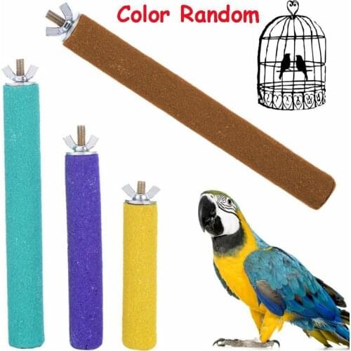 Color Random Pet Bird Cage Chew Toys Parrot Perches Stand Paw Grinding Station Platform for Parrot Bites Parakeet Pet Products