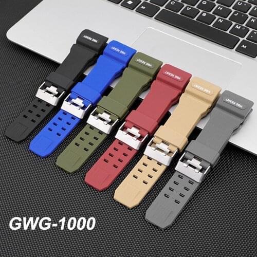 Resin Replacement Watch Band for Casio G-SHOCK GWG-1000GB Men Sport Waterproof Silicone Wrist Strap Bracelet Accessories Black