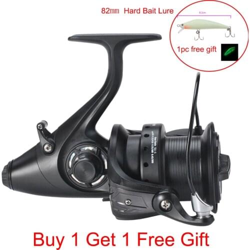 12+1 BB Carp Fishing Reel Left Right Hand Spinning Reel with Front and Rear Double Drag Fishing Reel for Saltwater Freshwater