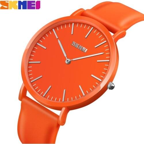 Skmei Couple Women Men Quartz Watch Lovers Watches Quartz Watch Women Waterproof Jelly Leather Ladies Women Men Watches