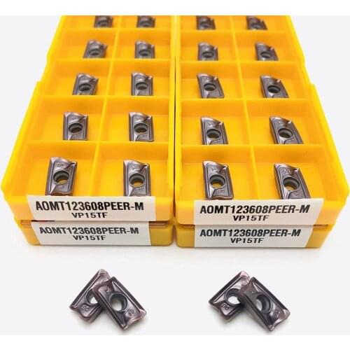 Carbide inserts AOMT123608 PEER M VP15TF CNC mechanical milling inserts AOMT123608 CNC machine parts milling cutter lathe cutter