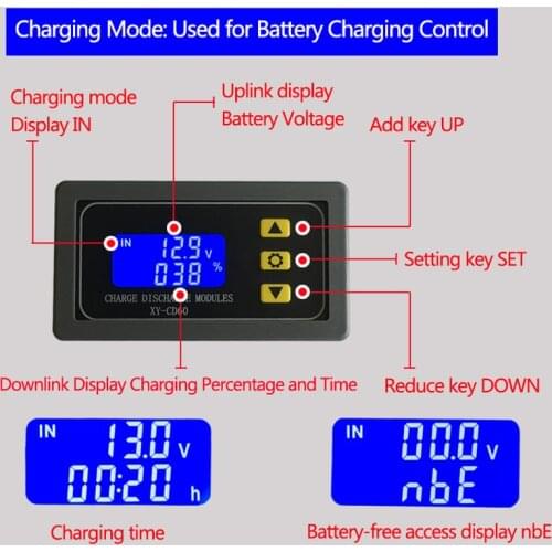 CD60 Solar Battery Charger Controller 12V 24V 48V Charging Discharge Control Module Under voltage Current protector Board