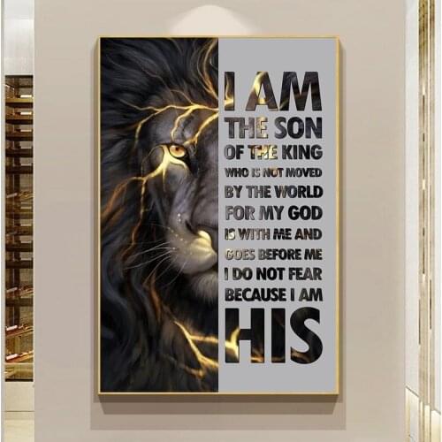 Inspirational Animal Lions Canvas Paintings Wall Art Motivational Posters Prints Wall Pictures for Living Room Home Wall Cuadros