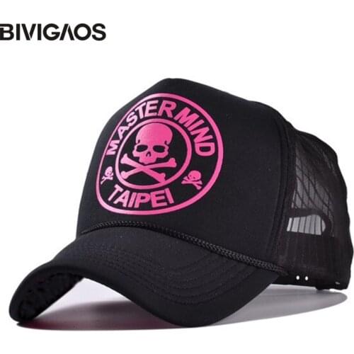 Womens Fashion Spring Summer Unisex Snapback Cap Skull Casquette Mesh Cap Baseball Caps Sun Hat Trucker Hats For Men Women
