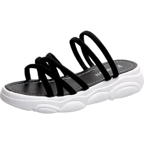 YSHUNIJ Women 2021 Summer New Fairy Wind Sponge Cake Platform Online Celebrity Sports Casual Beach Sandals and Slippers