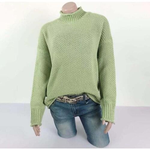 2021 Solid Knitted Sweater Women Elegant Harajuku Oversized Pullovers Basic Tops Autumn Winter Street Loose Turtleneck Sweater