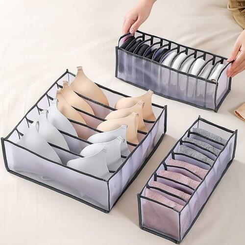 Hot Sale 6/7/11Grids Underwear Bra Organizer Storage Box Drawer Closet Organizers Divider Boxes For Underwear Scarves Socks Bra