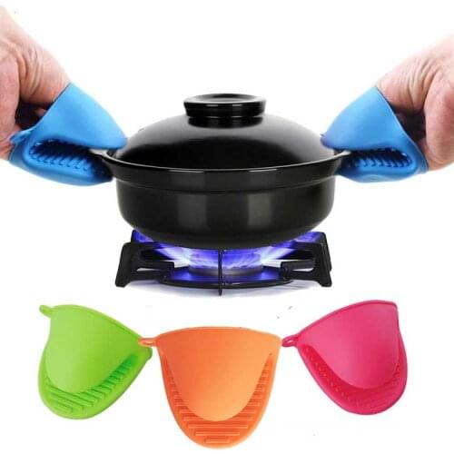 1Pc Kitchen Silicone Heat Resistant Gloves Clips Insulation Non Stick Anti-slip Pot Bowel Holder Clip Cooking Baking Oven Mitts