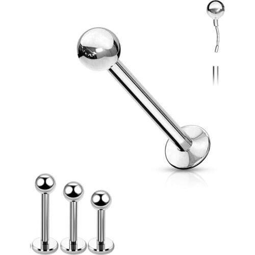 2Pcs 18G 16G Stainless Steel Lip Labret Piercing Set Push In Monroe Lip Stud Ring Tragus Helix Conch Cartilage Earring Piercing