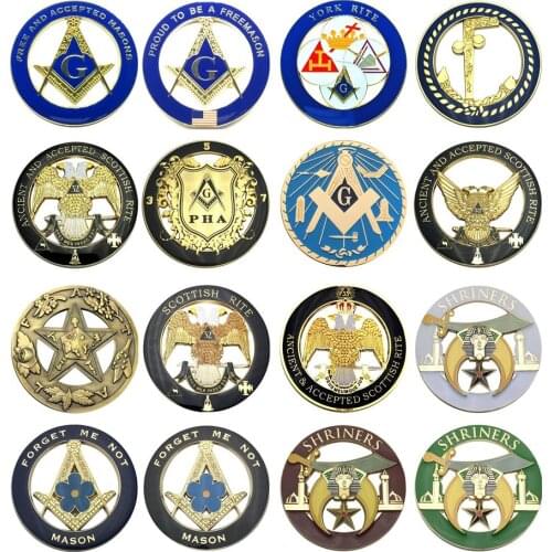 3" Masonc Car Emblems Blue Lodge Scottish Rite PHA Auto Truck Multi Motorcycle Decal Badge Sticker