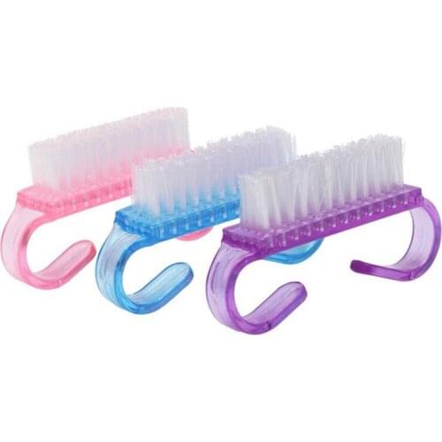 1Pc New Nail Cleaning Brush Tool File Manicure Pedicure Soft Remove Dust Small Angle Clear Tools 3 Colors