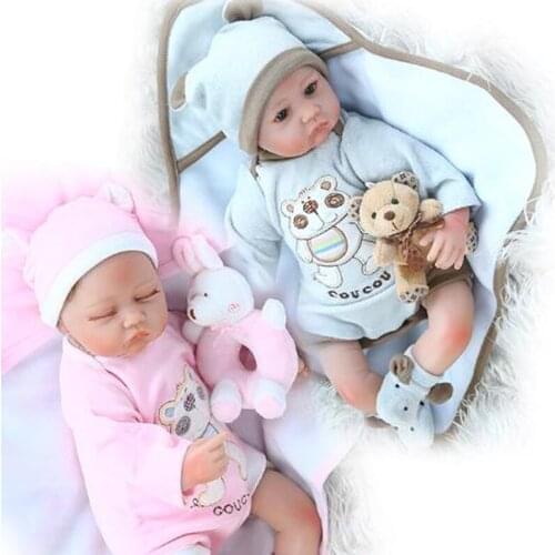 Baby Doll Toy Girl boy 18 Inches silicone Vinyl Bebe twins newborn Children Toys gift Soft Silicone