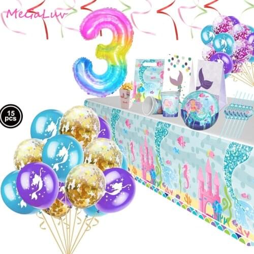 Mermaid Theme Party Supplies 5/6PCS Mermaid Tail Candy Box Paper Popcorn Snack Boxes Kids Birthday Baby Shower Party Decorations